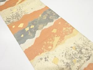 アンティーク 霞に箔散らし模様織り出し袋帯(着用可)